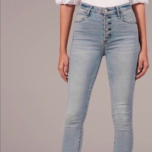 Abercrombie High Waisted Distressed Skinny Jeans